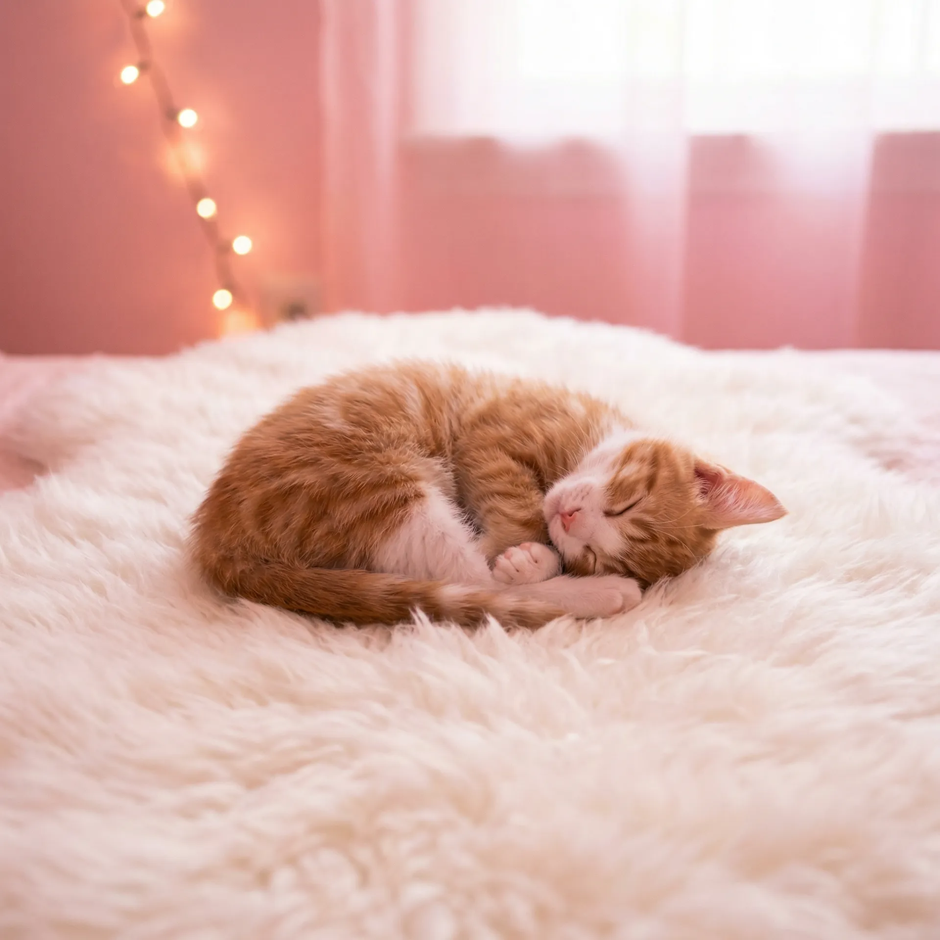 小猫蜷成一团入睡 - 我们的爱情不正常
